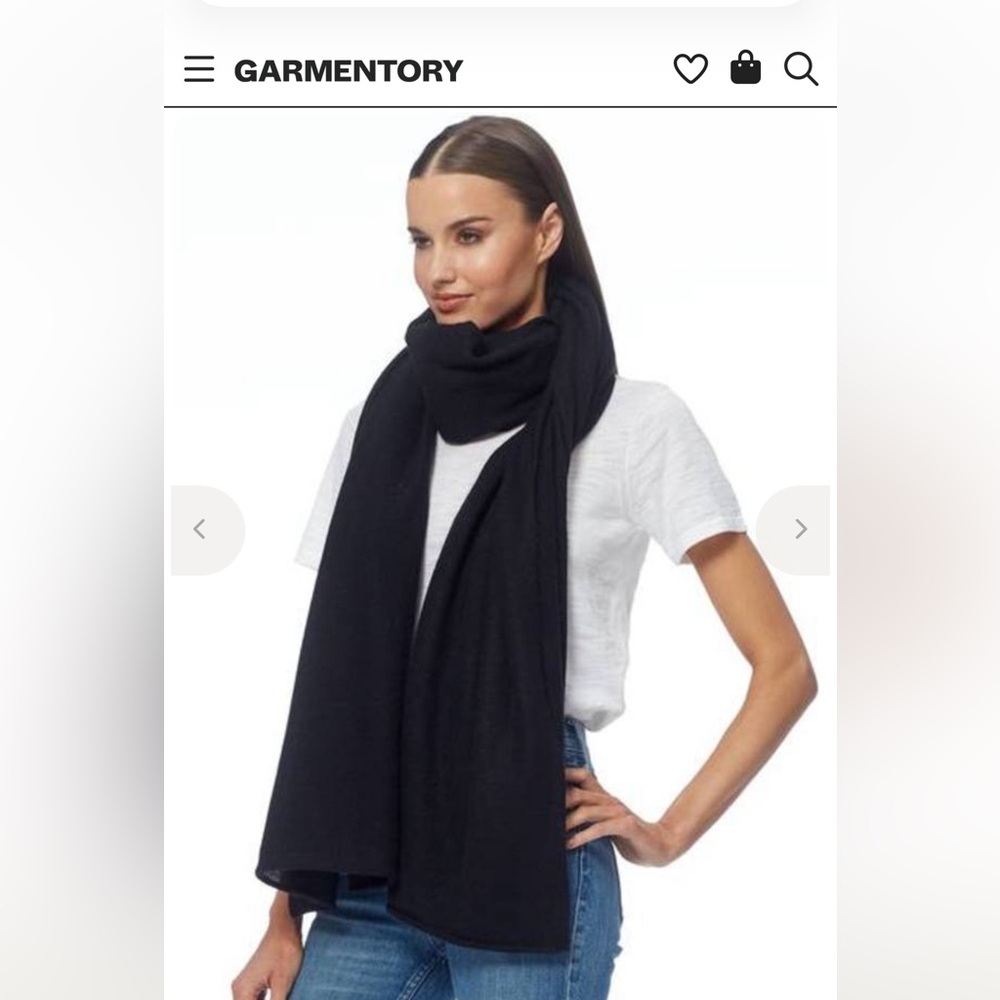360 Cashmere Black Oversized Scarf | 100% Cashmere
